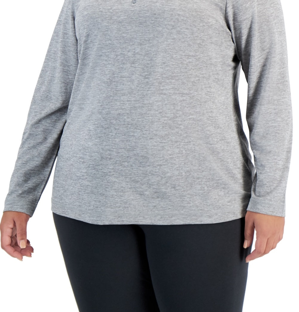 Blusa feminina ID Ideology com zíper e bolsos laterais cinza