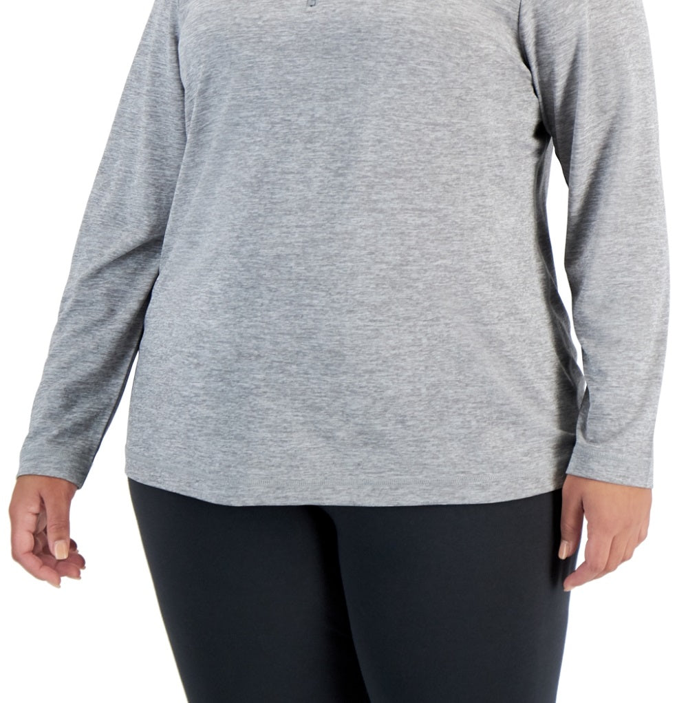 Blusa feminina ID Ideology com zíper e bolsos laterais cinza