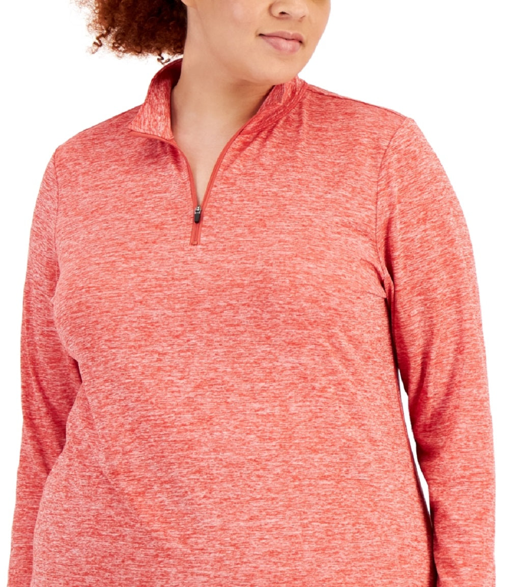 ID Ideology Top feminino com zíper de um quarto vermelho