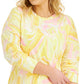 ID Ideology Moletom feminino com estampa Whirl, amarelo, tamanho 3X