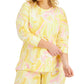 ID Ideology Moletom feminino com estampa Whirl, amarelo, tamanho 3X
