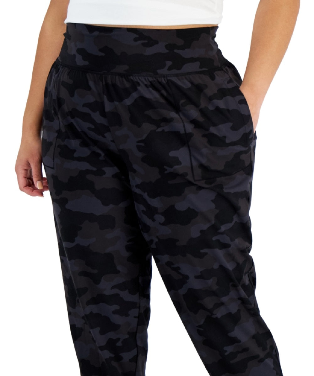 Calça jogger feminina estampada ID Ideology preta tamanho 1X