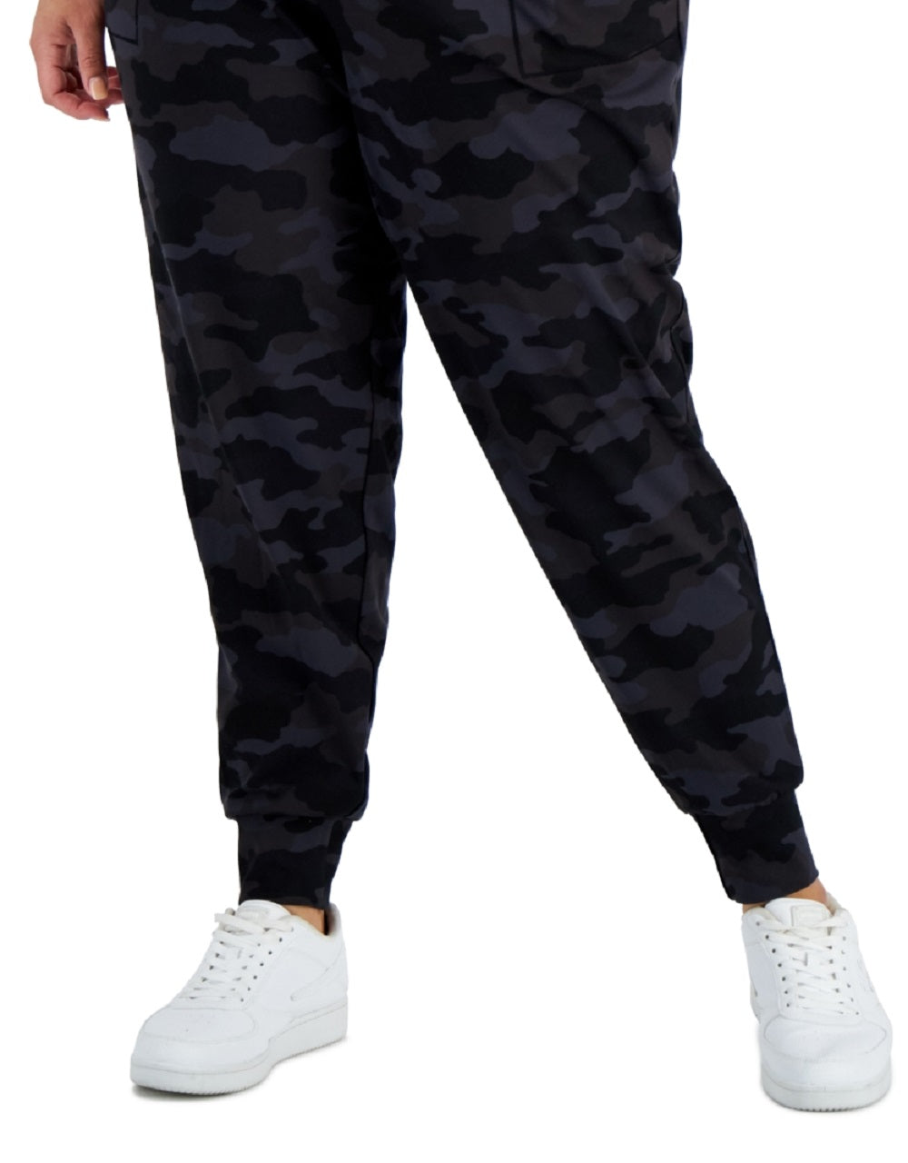 Calça jogger feminina estampada ID Ideology preta tamanho 1X