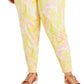Calça de moletom feminina ID Ideology com estampa Whirl, amarela, tamanho 1X