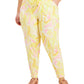 Calça de moletom feminina ID Ideology com estampa Whirl, amarela, tamanho 1X