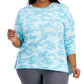 ID Ideology Moletom feminino com estampa camuflada azul tamanho 1X