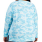 ID Ideology Moletom feminino com estampa camuflada azul tamanho 1X