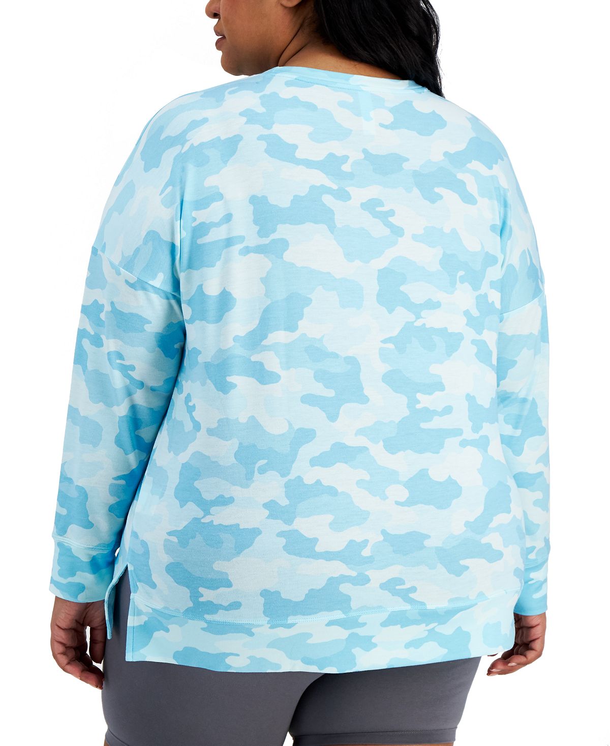 ID Ideology Moletom feminino com estampa camuflada azul tamanho 3X