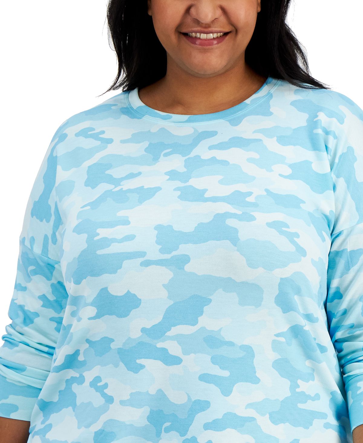ID Ideology Moletom feminino com estampa camuflada azul tamanho 3X