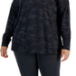 ID Ideology Moletom feminino com estampa camuflada, preto, tamanho 1X