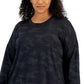 ID Ideology Moletom feminino com estampa camuflada, preto, tamanho 2X