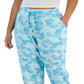 Calça jogger feminina ID Ideology com cordão, azul, tamanho 1X