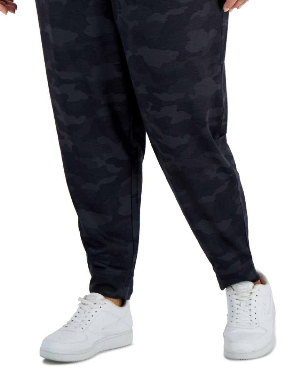 Calça jogger feminina ID Ideology com cordão, preta, tamanho 2X