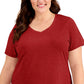 Camiseta feminina ID Ideology Essentials Rapidry mesclada vermelha tamanho 1X