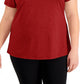 Camiseta feminina ID Ideology Essentials Rapidry mesclada vermelha tamanho 1X