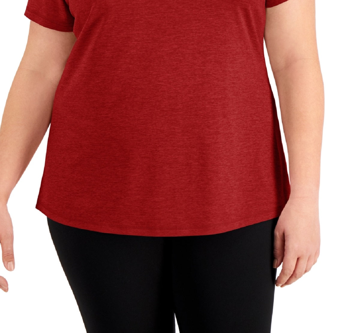 Camiseta feminina ID Ideology Essentials Rapidry mesclada vermelha tamanho 1X