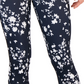 Leggings de compressão femininas ID Ideology com estampa floral e bolso lateral, azul, tamanho 7-8