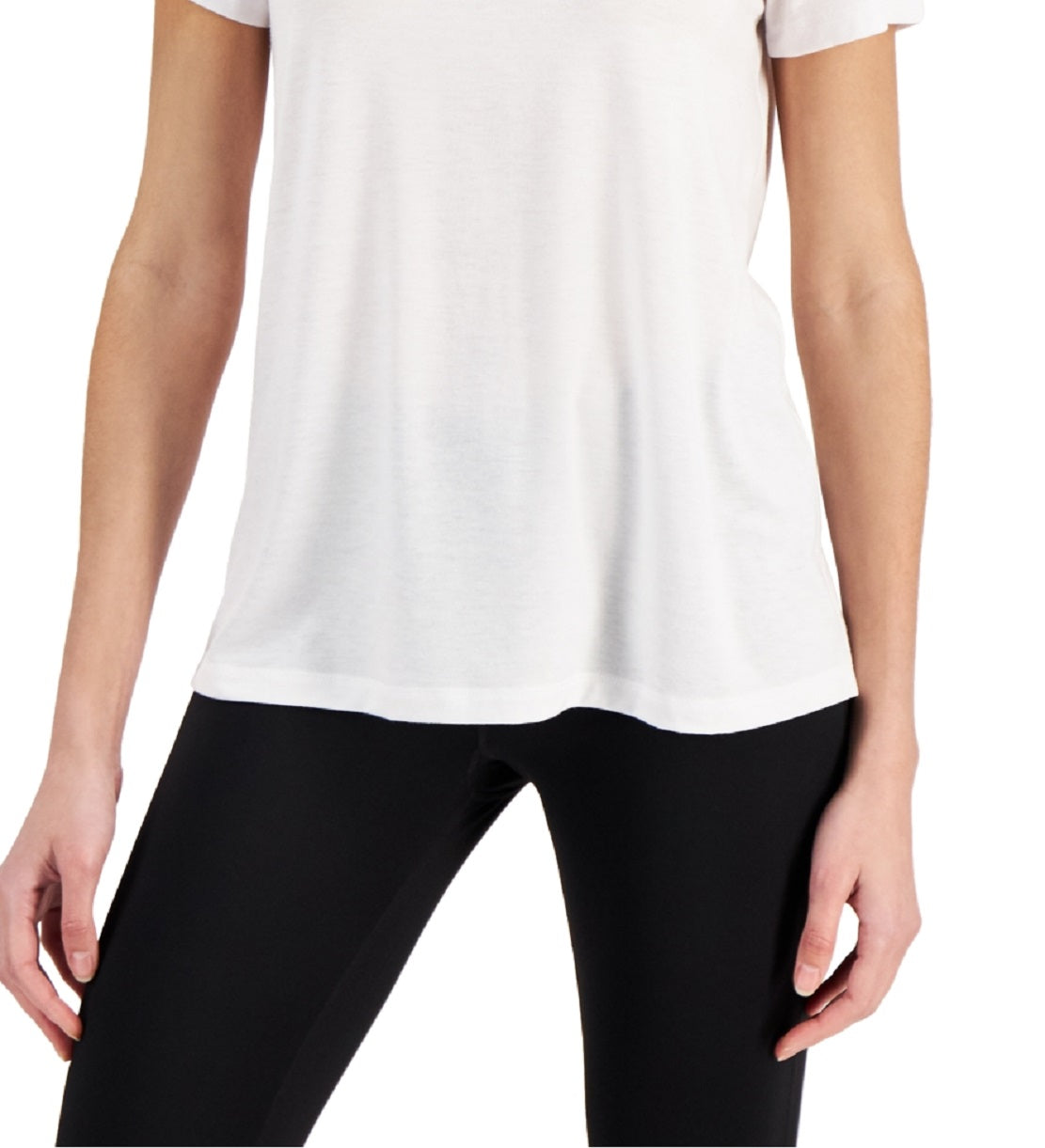 Camiseta feminina ID Ideology Active Mesh Back, branca, tamanho XX-G