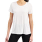 Camiseta feminina ID Ideology Active Mesh Back, branca, tamanho XX-G