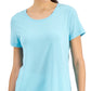 Camiseta feminina ID Ideology Active Mesh Back Azul Tamanho P