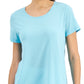 Camiseta feminina ID Ideology Active Mesh Back Azul Tamanho Grande