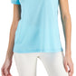 Camiseta feminina ID Ideology Active Mesh Back Azul Tamanho Grande