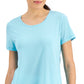 Camiseta feminina ID Ideology Active Mesh Back Azul Tamanho XX-G