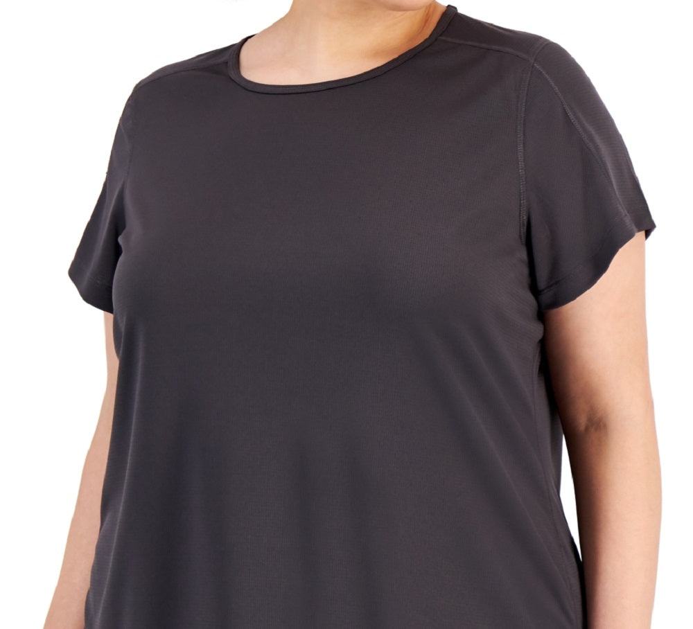 Camiseta feminina ID Ideology Birdseye Mesh, cinza, tamanho 2X