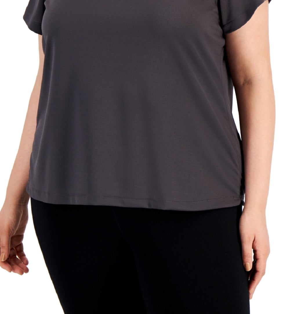 Camiseta feminina ID Ideology Birdseye Mesh, cinza, tamanho 2X