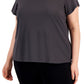 Camiseta feminina ID Ideology Birdseye Mesh, cinza, tamanho 4X