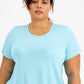 Camiseta feminina ID Ideology com costas em malha, azul, tamanho 4X