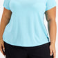 Camiseta feminina ID Ideology com costas em malha, azul, tamanho 4X