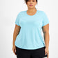 Camiseta feminina ID Ideology com costas em malha, azul, tamanho 4X