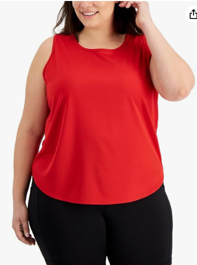 ID Ideology Regata feminina Birdseye Mesh Vermelha Tamanho 1X