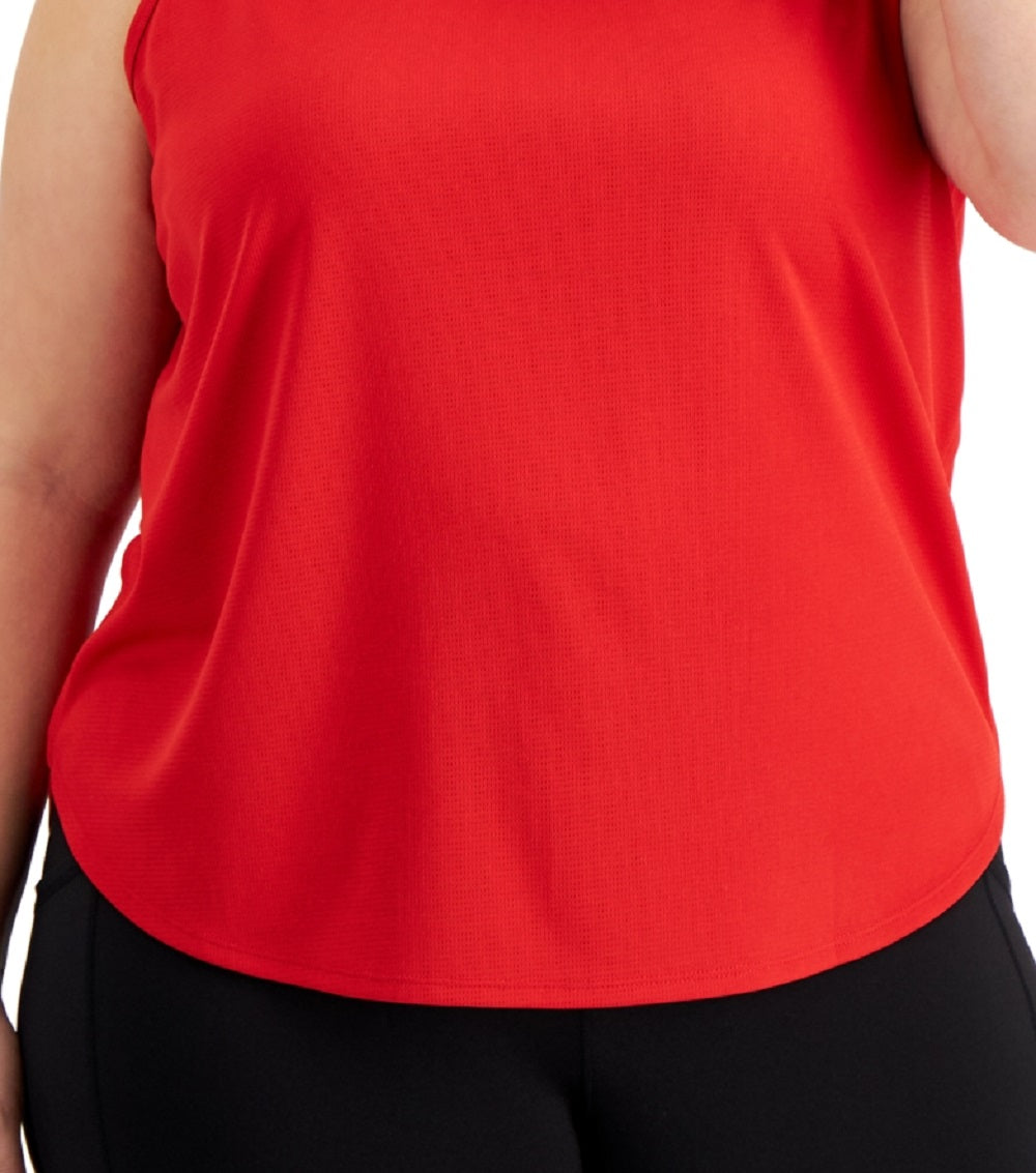 ID Ideology Camiseta regata feminina Birdseye Mesh vermelha