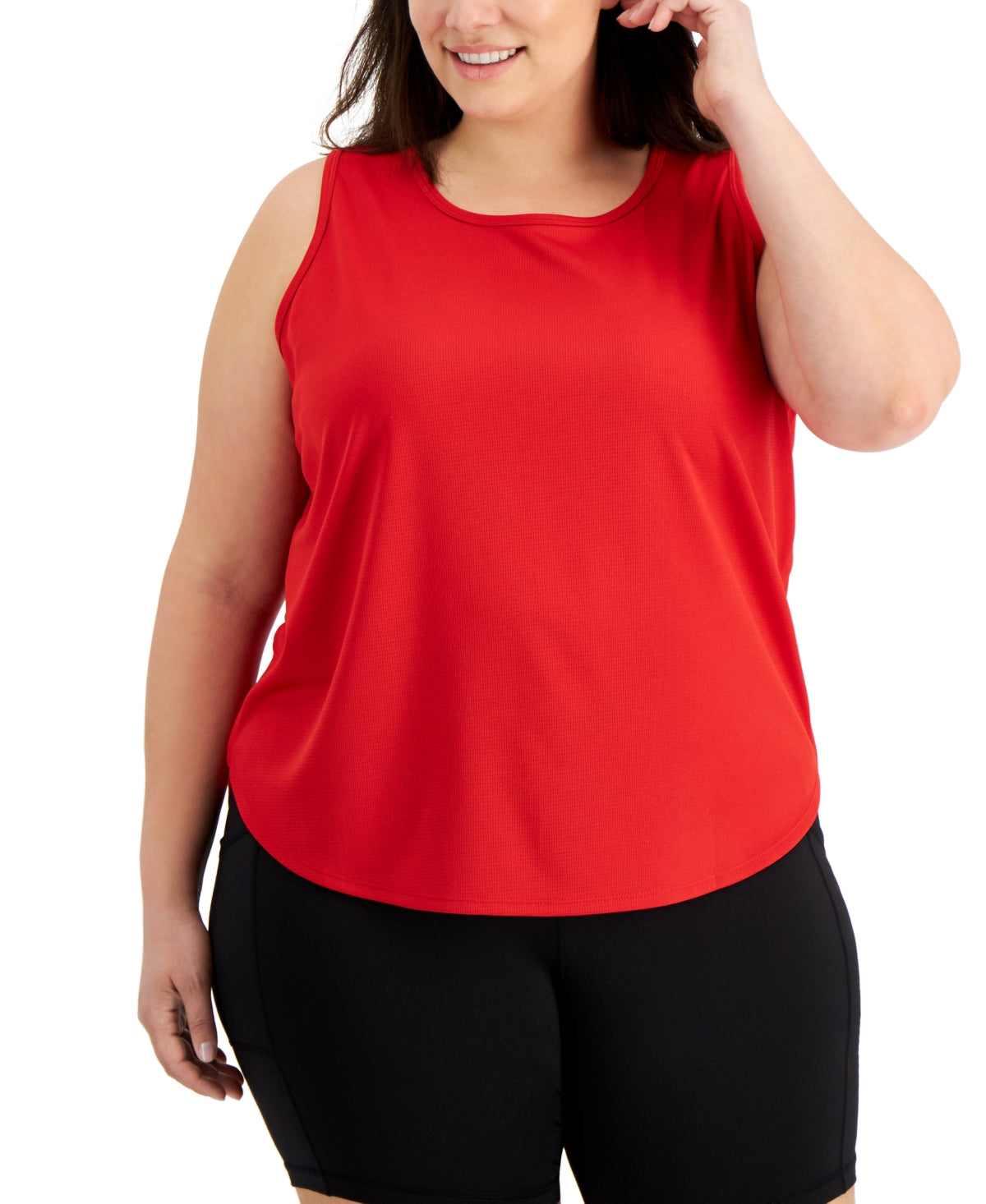 ID Ideology Camiseta regata feminina Birdseye Mesh vermelha