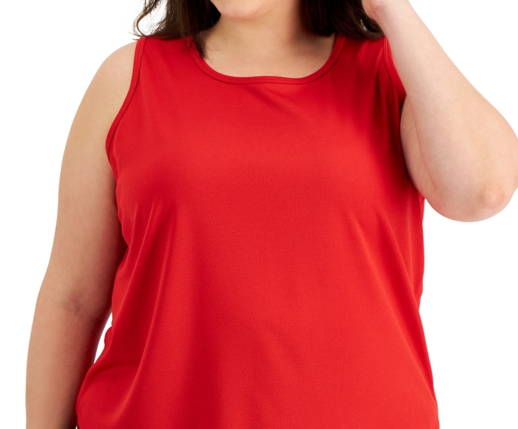 ID Ideology Camiseta regata feminina Birdseye Mesh vermelha