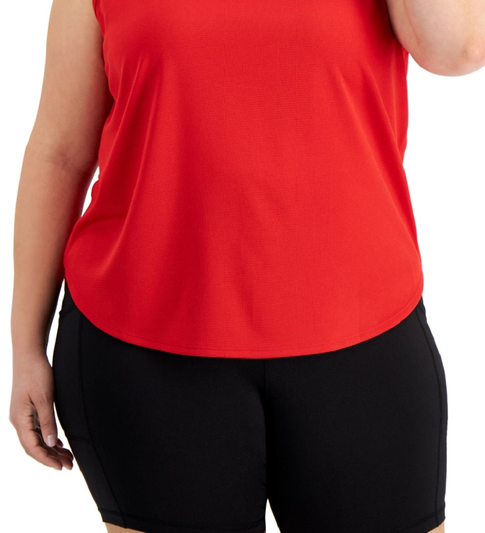 ID Ideology Camiseta regata feminina Birdseye Mesh vermelha