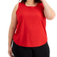 ID Ideology Camiseta regata feminina Birdseye Mesh vermelha