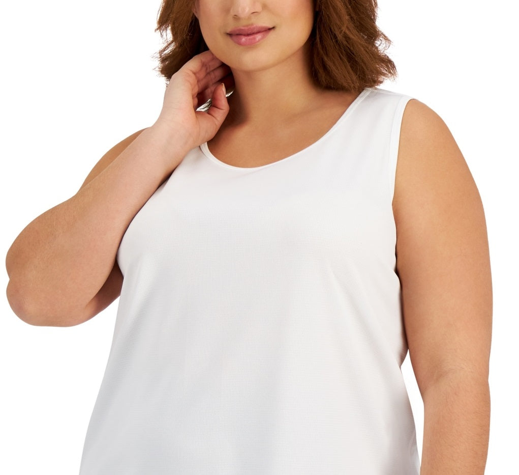 ID Ideology Regata feminina Birdseye Mesh, branca, tamanho 1X
