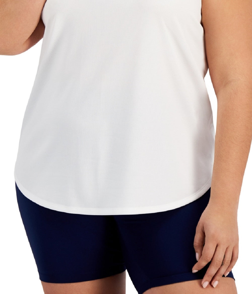 ID Ideology Regata feminina Birdseye Mesh, branca, tamanho 1X
