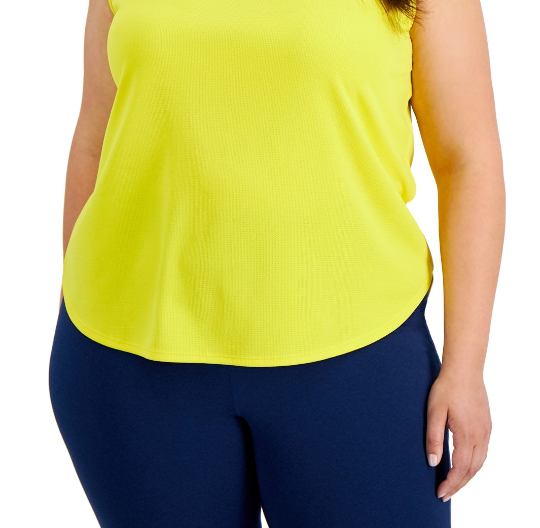 ID Ideology Regata feminina Birdseye Mesh Amarela Tamanho 3X