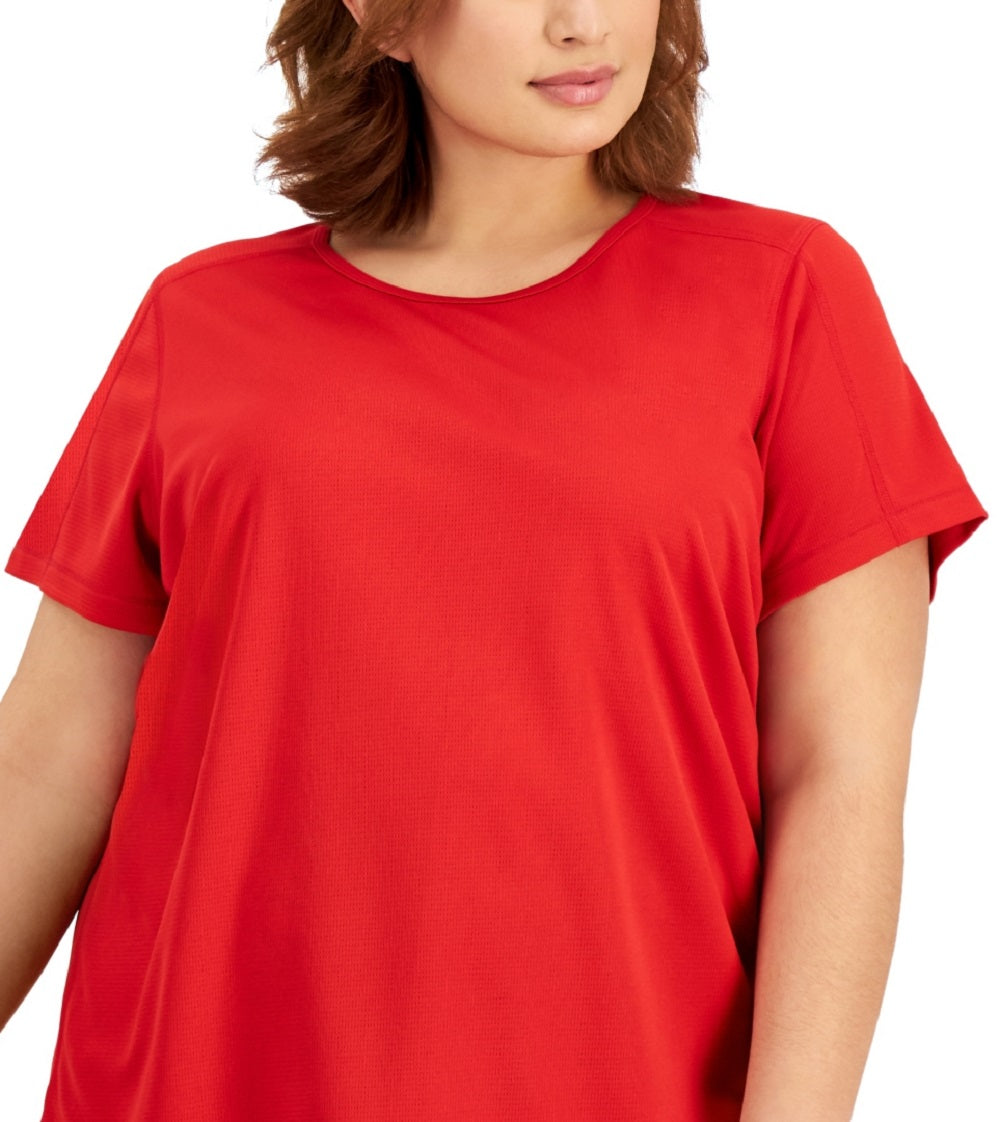 Camiseta feminina ID Ideology Birdseye Mesh vermelha tamanho 2X