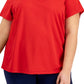 Camiseta feminina ID Ideology Birdseye Mesh vermelha tamanho 2X