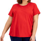 Camiseta feminina ID Ideology Birdseye Mesh vermelha tamanho 2X