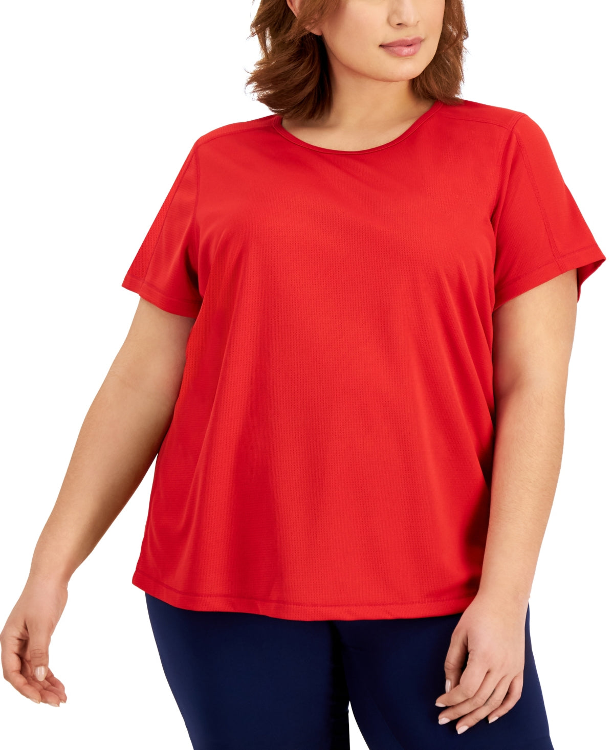 Camiseta feminina ID Ideology Birdseye Mesh vermelha tamanho 2X