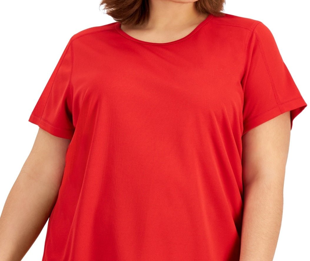 Camiseta feminina ID Ideology Birdseye Mesh vermelha tamanho 3X
