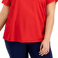 Camiseta feminina ID Ideology Birdseye Mesh vermelha tamanho 3X