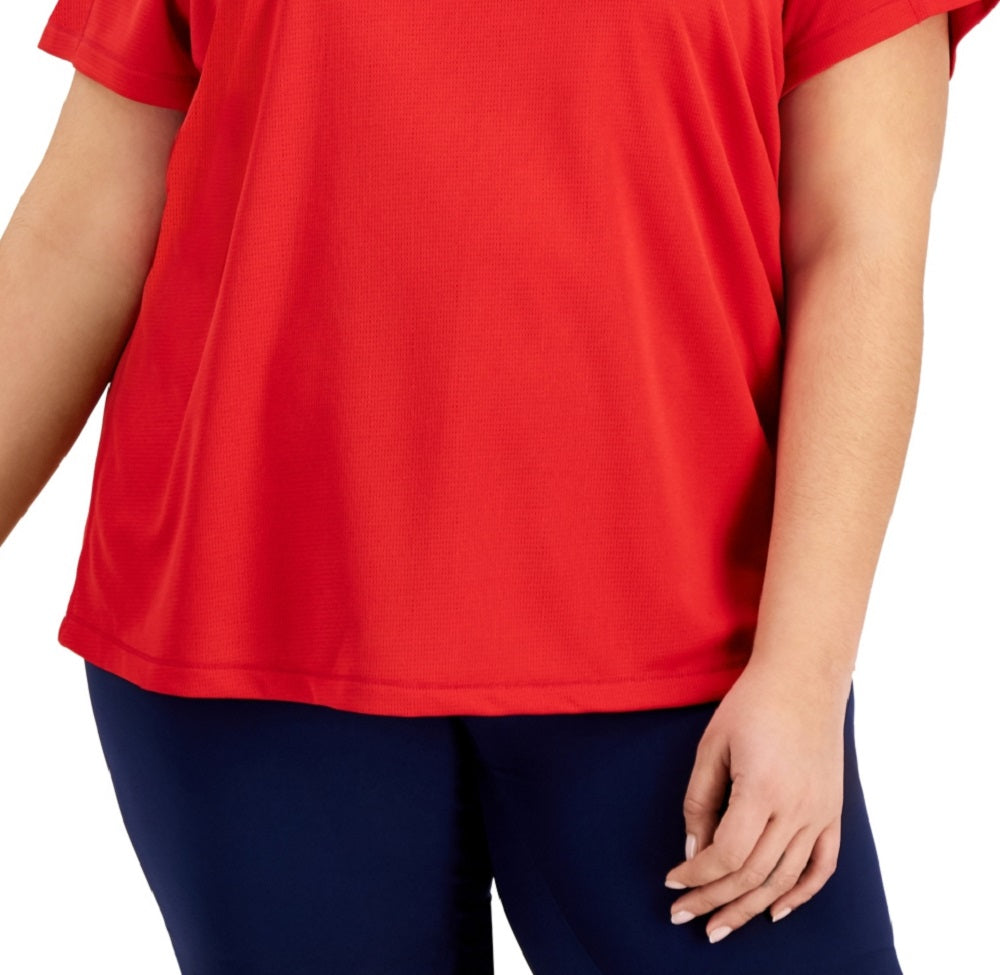 Camiseta feminina ID Ideology Birdseye Mesh vermelha tamanho 3X