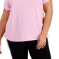 Camiseta feminina ID Ideology Birdseye Mesh, rosa, tamanho 2X